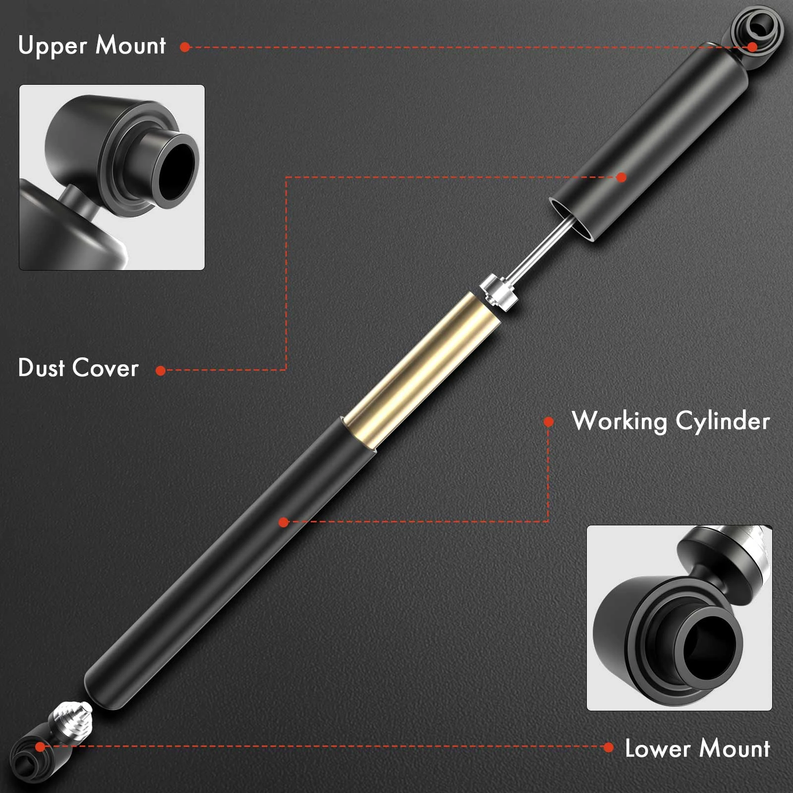 2-Pc Shock Absorber Rear Driver & Passenger A-Premium APSA1761